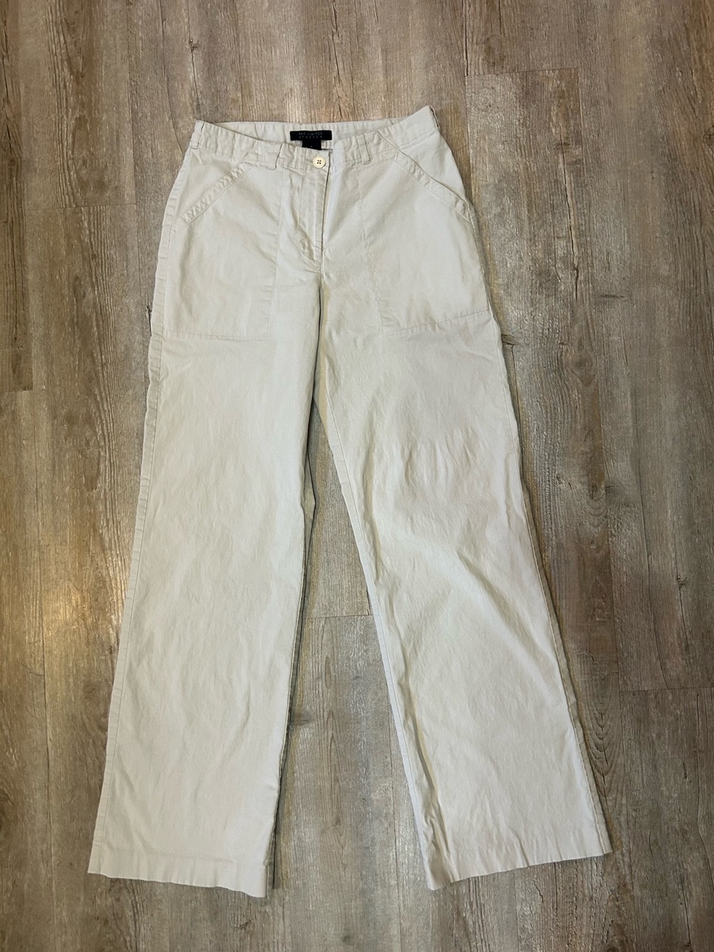 The Limited Stretch Khaki Chino High Waist Wide Leg Size 4 Women's VTG Y2K